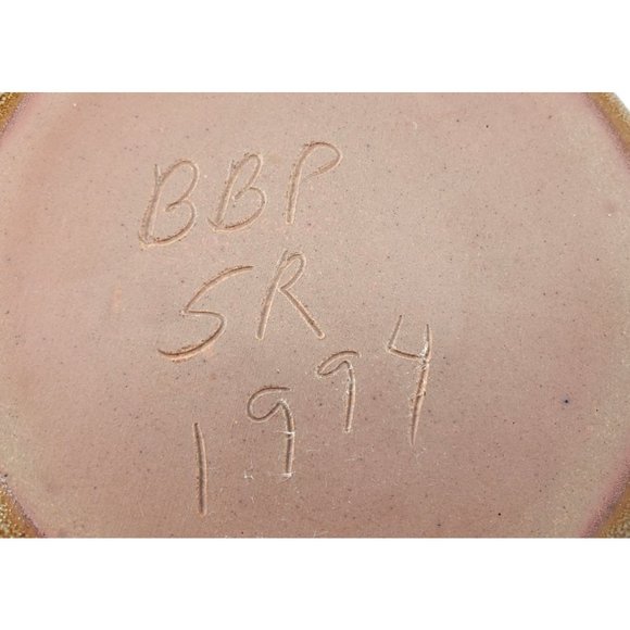 Beaumont Brothers Pottery Fluted Bowl Crock Floral Motif Signed SR 1994 VTG - Picture 6 of 6